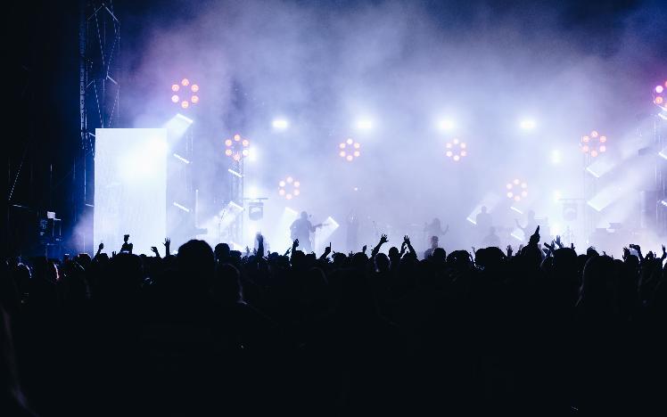 Crowd enjoying a music performance