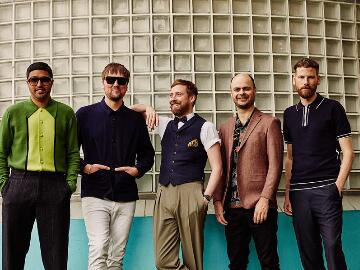 Kaiser Chiefs performing live at Ffos Las Racecourse in August 2021